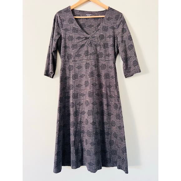 Toad&Co Brown Rosalinda Dress 3/4 Sleeve M Slub Athleisure Athletic Active - Picture 1 of 4